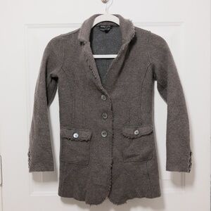 Eileen Fisher Double Knit Felt Merino Lapel Collar Shaped Jacket PS